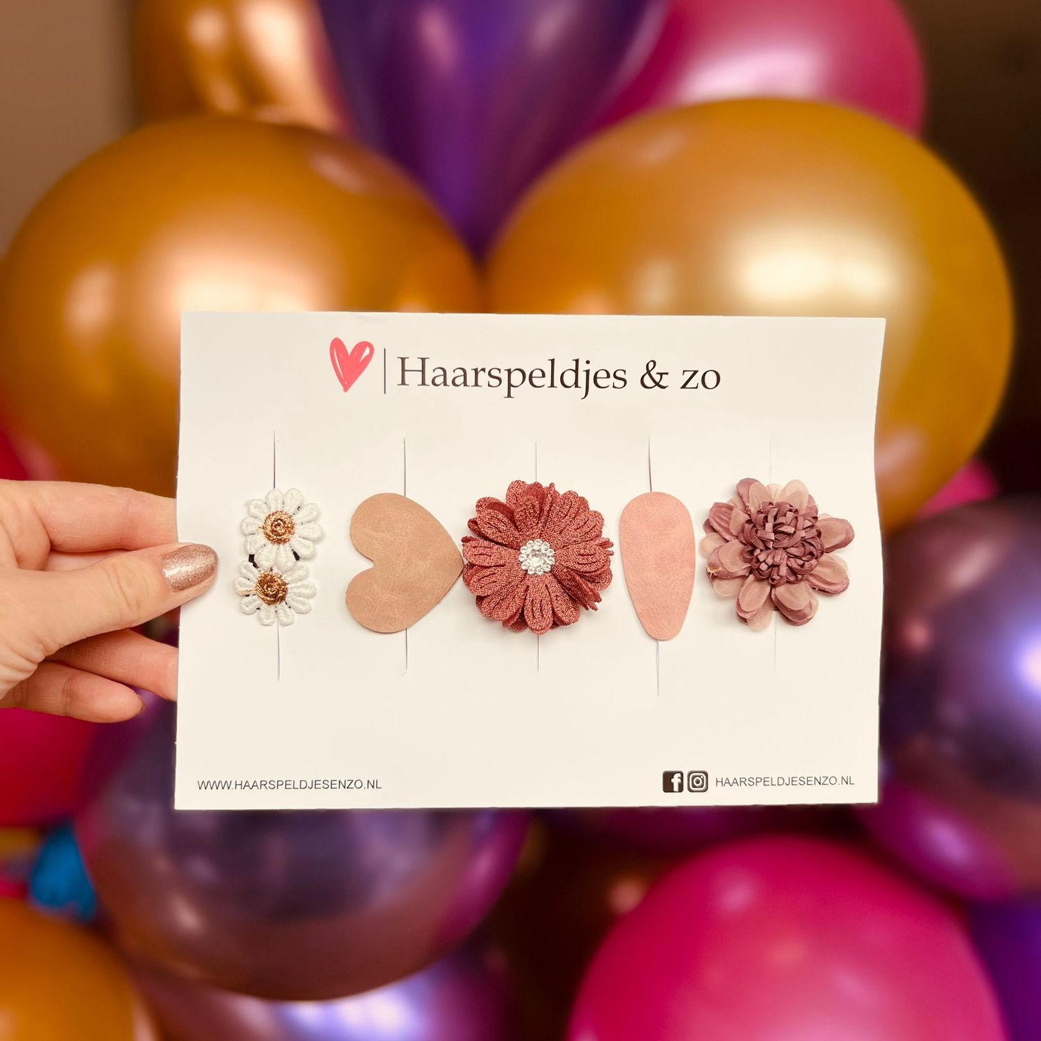Haarspeldje antislip - baby&#39;s - kinderen - meisjes - mix - sterretjes - hartjes - bloemetjes - roze/paars