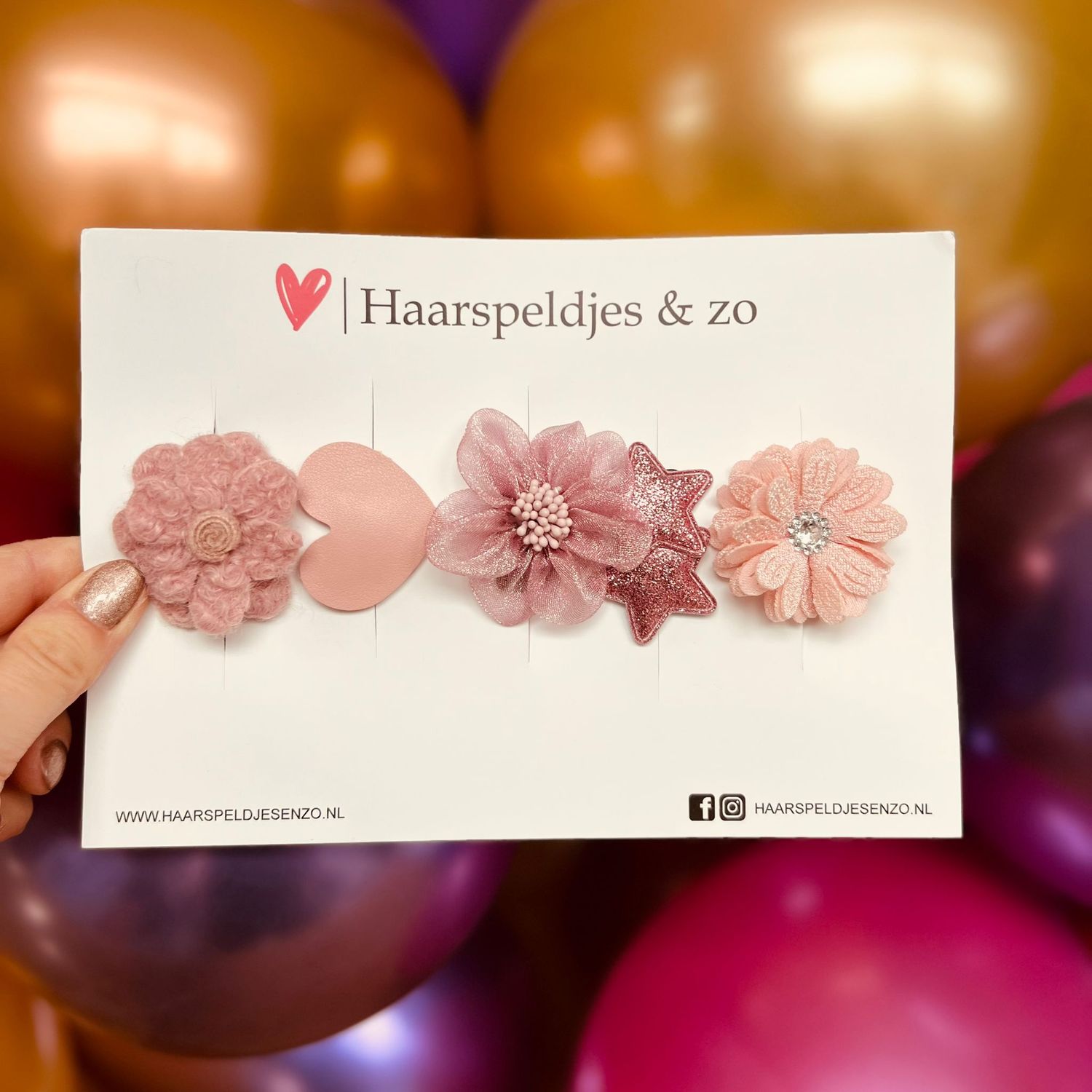 Haarspeldje antislip - baby&#39;s - kinderen - meisjes - mix - sterretjes - hartjes - bloemetjes - roze - kerst - feestdagen - glitters - glimmend