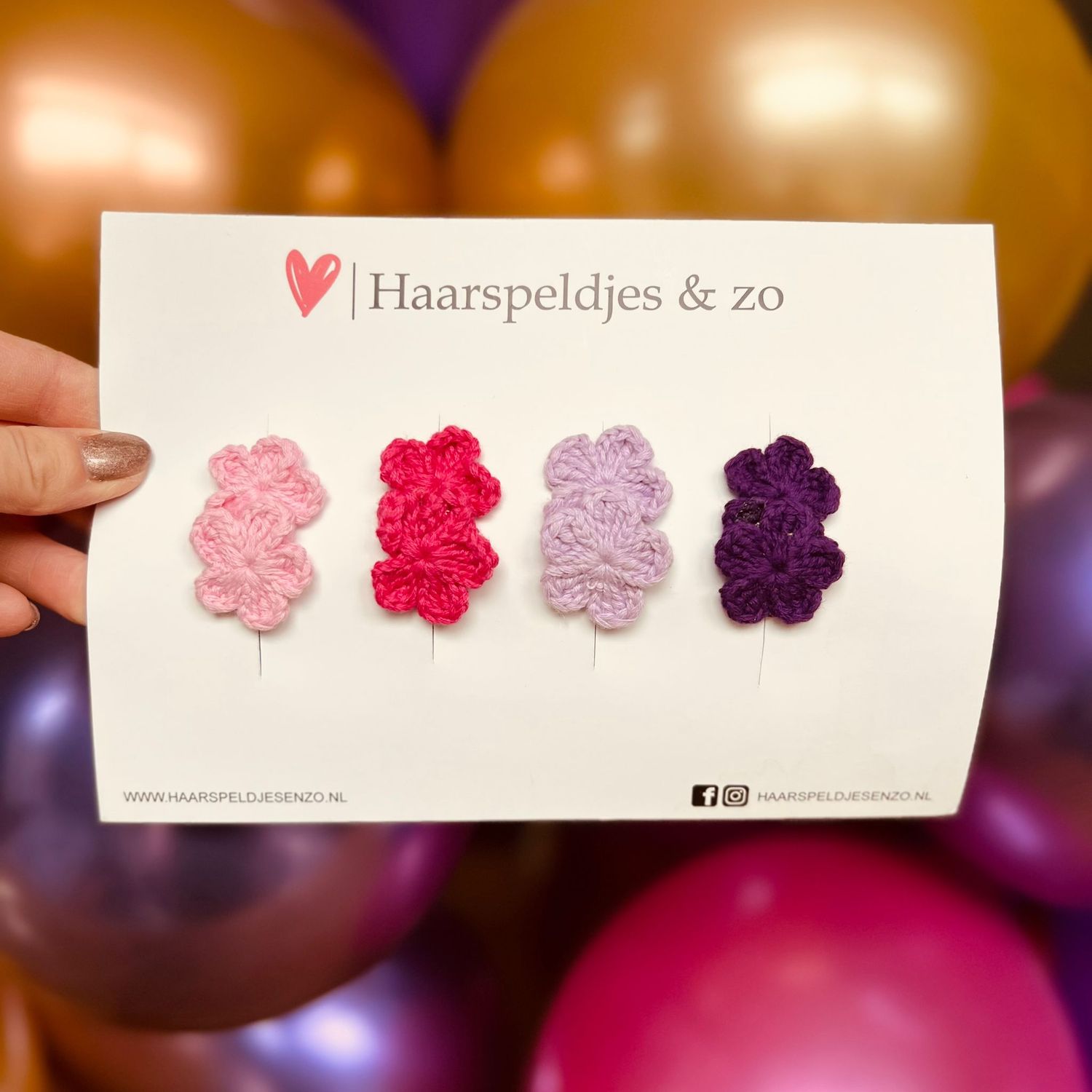 Haarspeldje antislip - baby&#39;s - kinderen - meisjes - mix - bloemetjes - roze