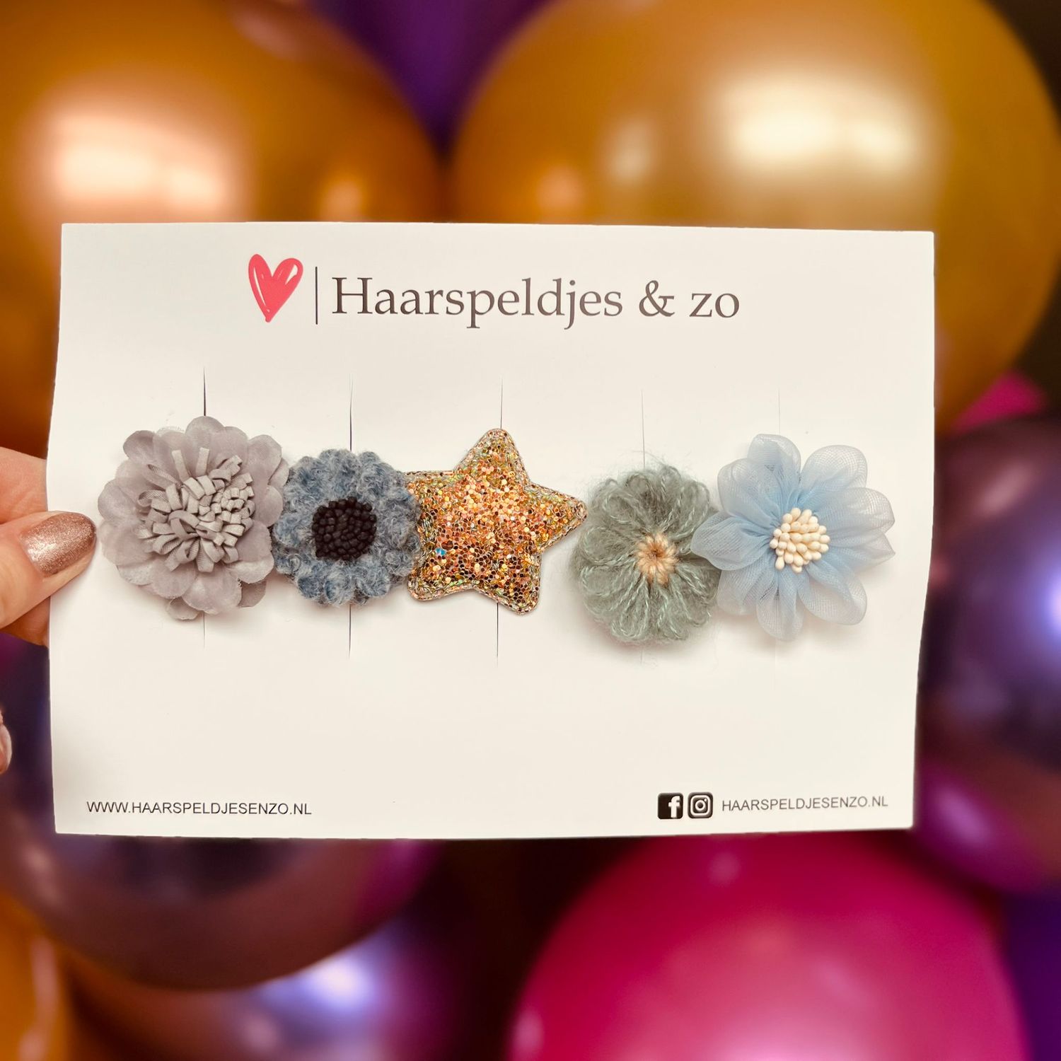 Haarspeldje antislip - baby&#39;s - kinderen - meisjes - mix - sterretjes - hartjes - bloemetjes - blauw - kerst - feestdagen - glitters - glimmend