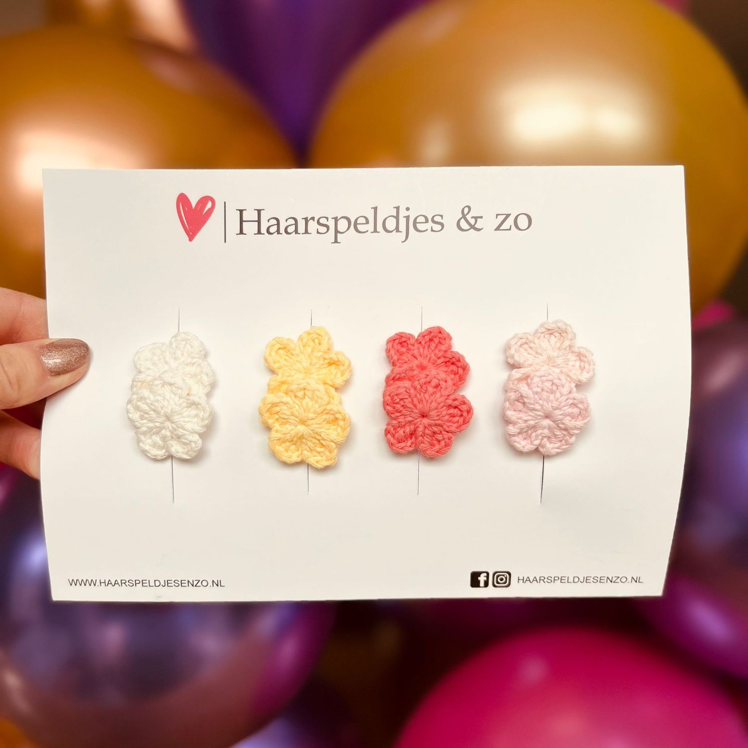 Haarspeldje antislip - baby&#39;s - kinderen - meisjes - mix - bloemetjes - wit/geel/roze
