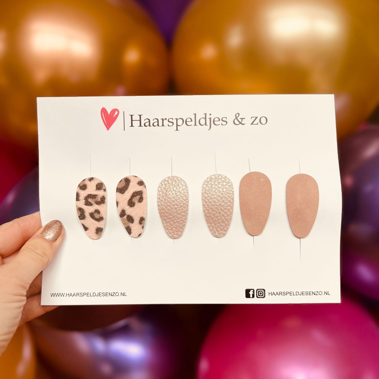 Haarspeldje antislip - baby&#39;s - kinderen - meisjes - mix - imitatieleer - roze