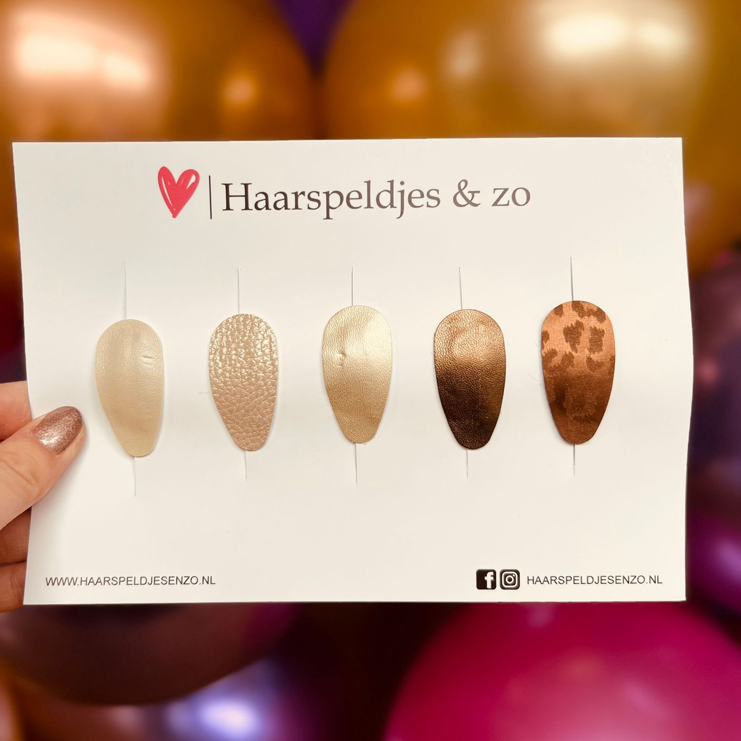 Haarspeldje antislip - baby&#39;s - kinderen - meisjes - mix - imitatieleer - beige/bruin