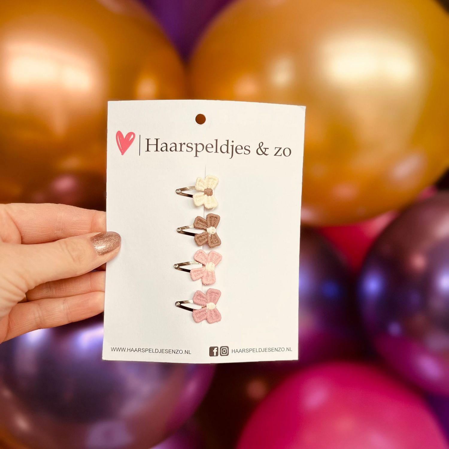 Baby haarspeldjes - mini - 2cm groot - voor de eerste lokjes haar - strikjes - beige/bruin/roze