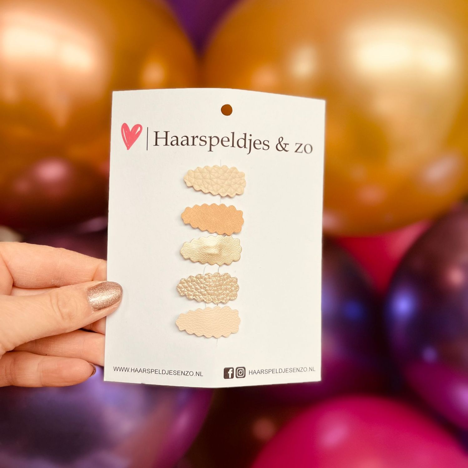 Baby haarspeldjes - mini - 2cm groot - voor de eerste lokjes haar - imitatieleer - beige
