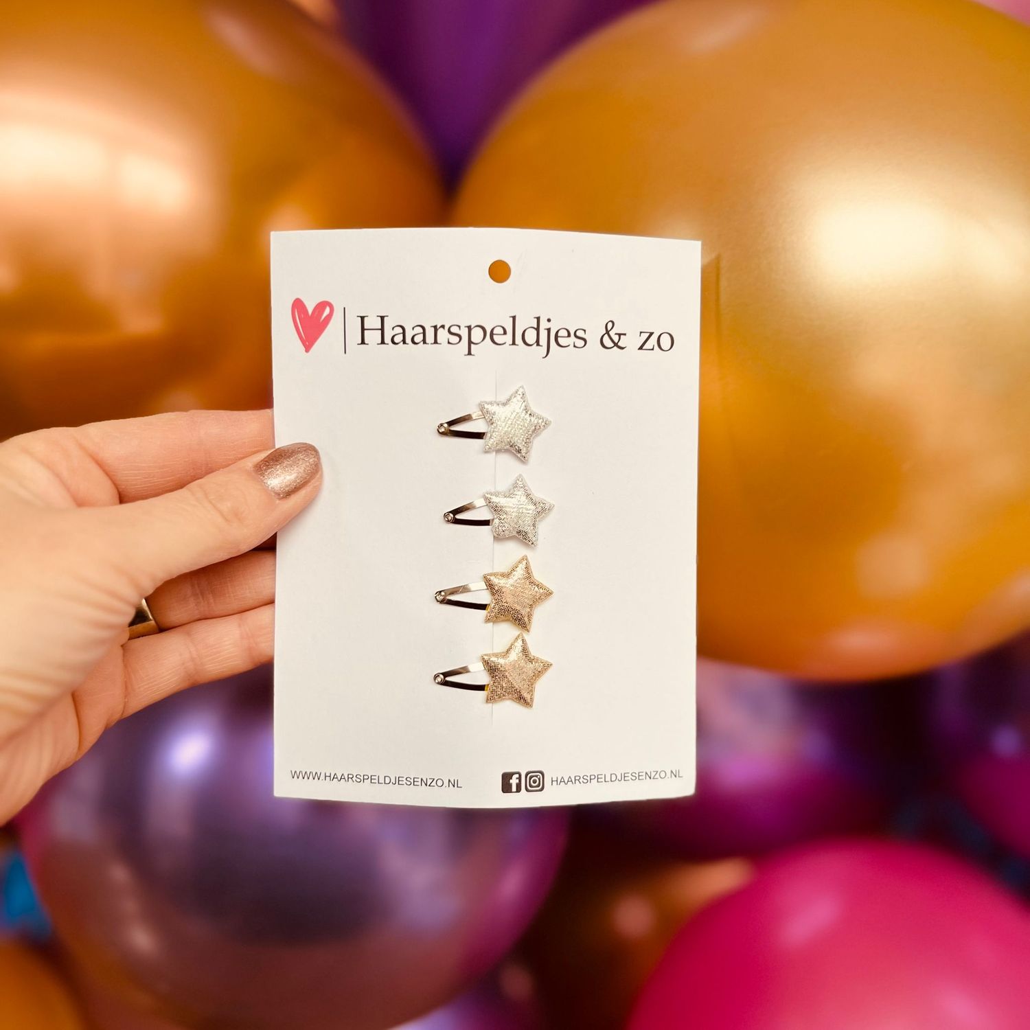 Baby haarspeldjes - mini - 2cm groot - try-out - mix - voor de eerste lokjes haar - sterretjes - zilver/goud - glitters - kerst - feestdagen