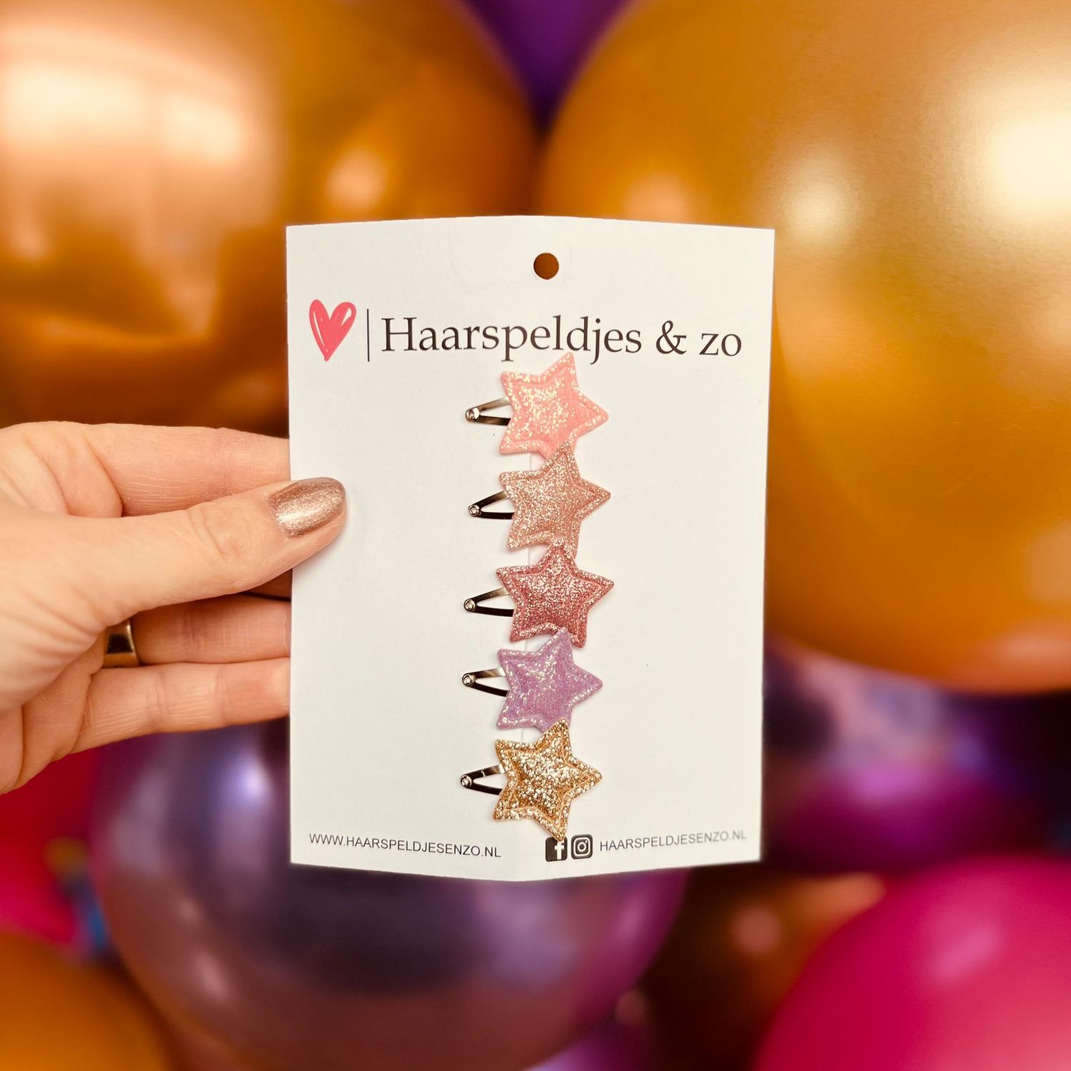Baby haarspeldjes - mini - 2cm groot - try-out - mix - voor de eerste lokjes haar - sterretjes - roze - glitters - kerst - feestdagen