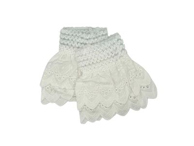 Witte embroidery manchetten - mouwtjes - met elastiek - rekbaar