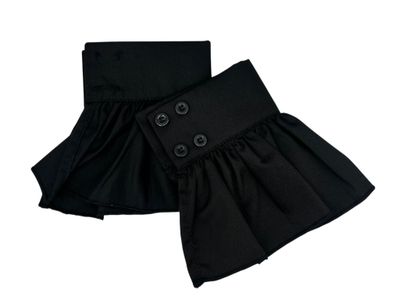 Zwarte manchetten - mouwtjes - met knopen - rekbaar