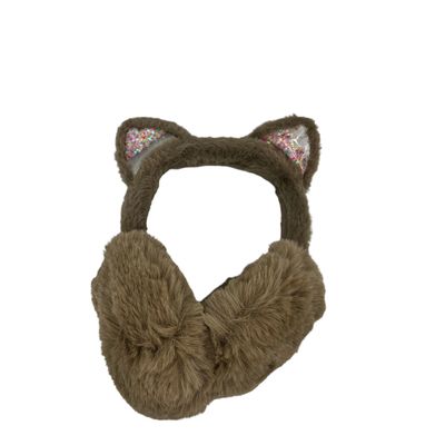 Oorwarmers kind - winter - warm - meisjes - bruin - kattenoortjes - met glitter sterretjes