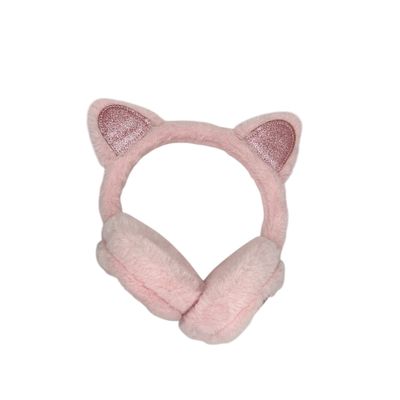 Oorwarmers kind - winter - warm - meisjes - roze - kattenoortjes - glitters