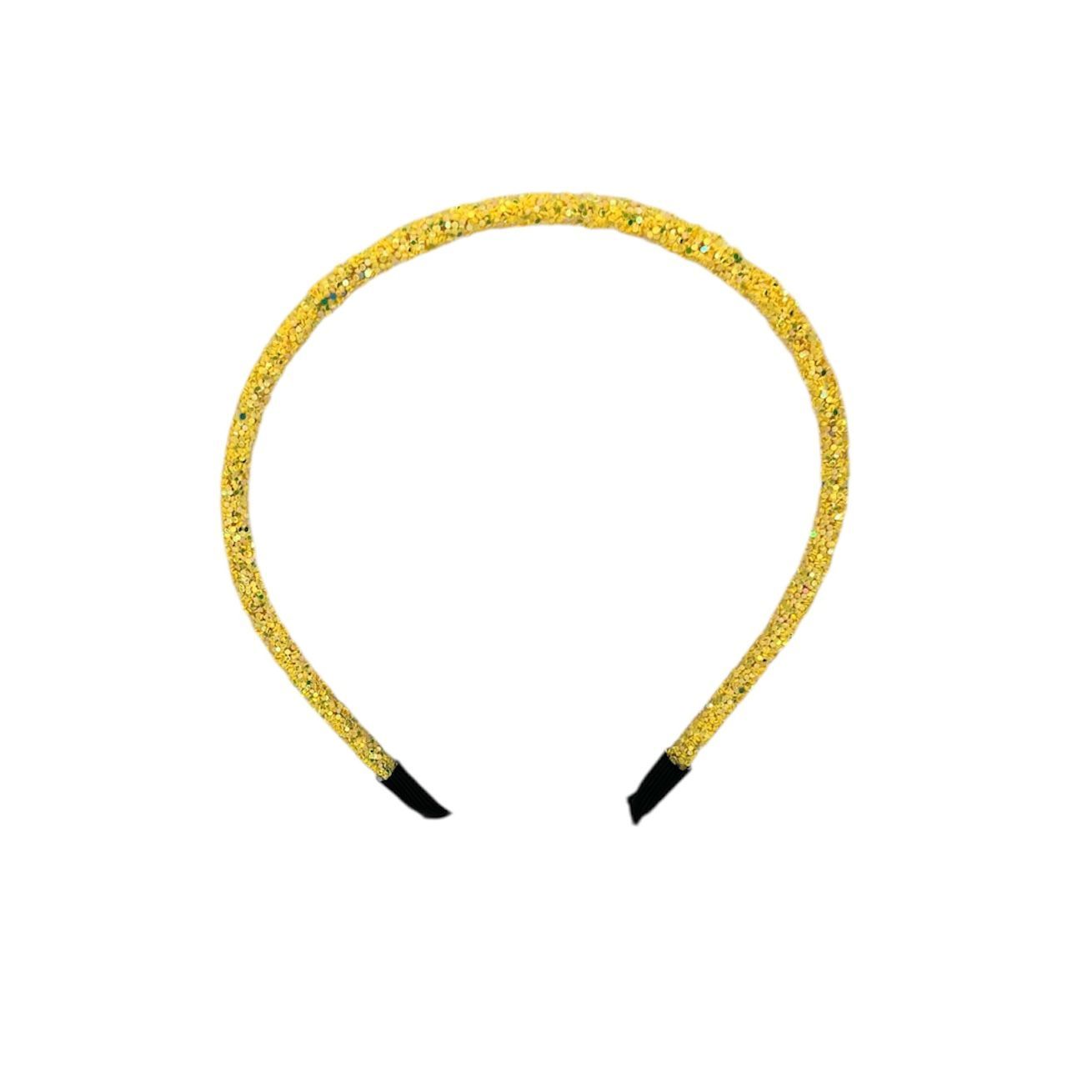 Diadeem - haarband - haaraccessoire - kinderen - volwassenen - kerst - feestdagen - chunky - glitters - glimmend - geel