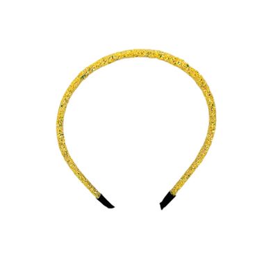 Diadeem - haarband - haaraccessoire - kinderen - volwassenen - kerst - feestdagen - chunky - glitters - glimmend - geel
