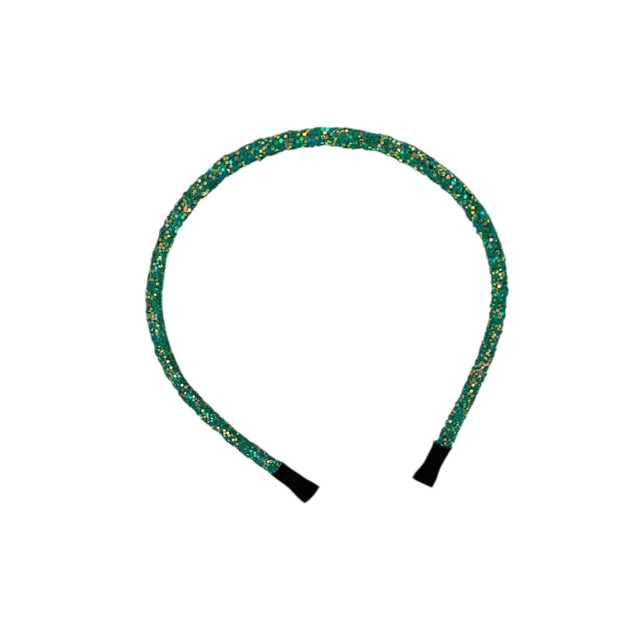 Diadeem - haarband - haaraccessoire - kinderen - volwassenen - kerst - feestdagen - chunky - glitters - glimmend - groen