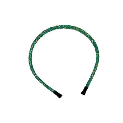 Diadeem - haarband - haaraccessoire - kinderen - volwassenen - kerst - feestdagen - chunky - glitters - glimmend - groen