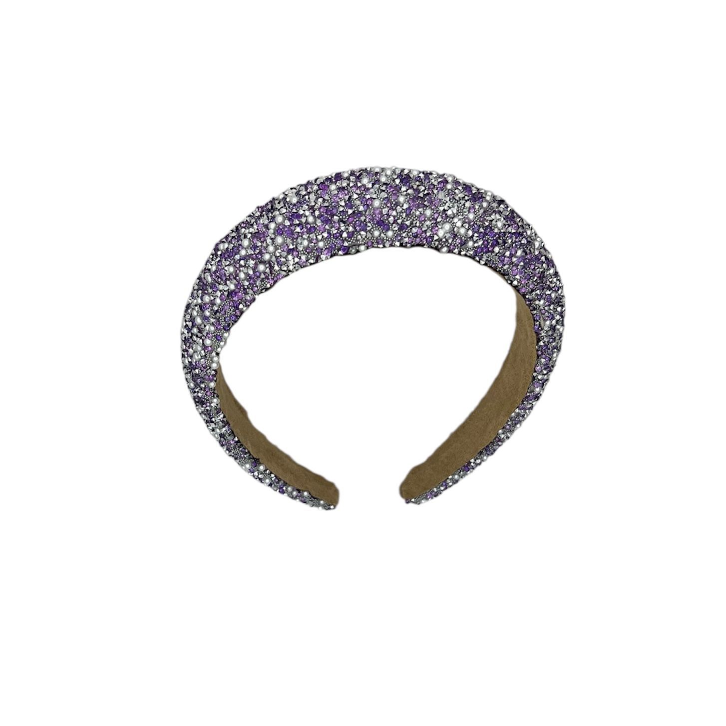 Diadeem - haarband - haaraccessoire - kinderen - volwassenen - kerst - feestdagen - chunky - glitters - glimmend - paars
