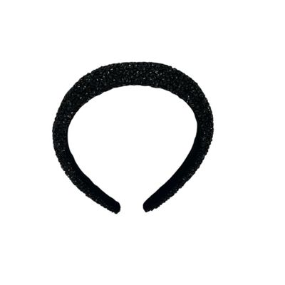 Diadeem - haarband - haaraccessoire - kinderen - volwassenen - kerst - feestdagen - chunky - glitters - glimmend - zwart