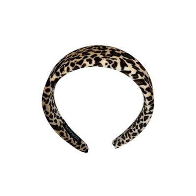 Diadeem - stof - haarband - panter - bruin