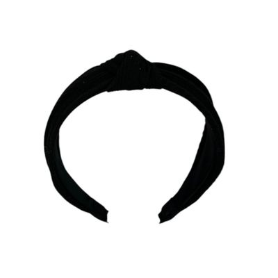 Diadeem - stof - haarband - zwart - knoop