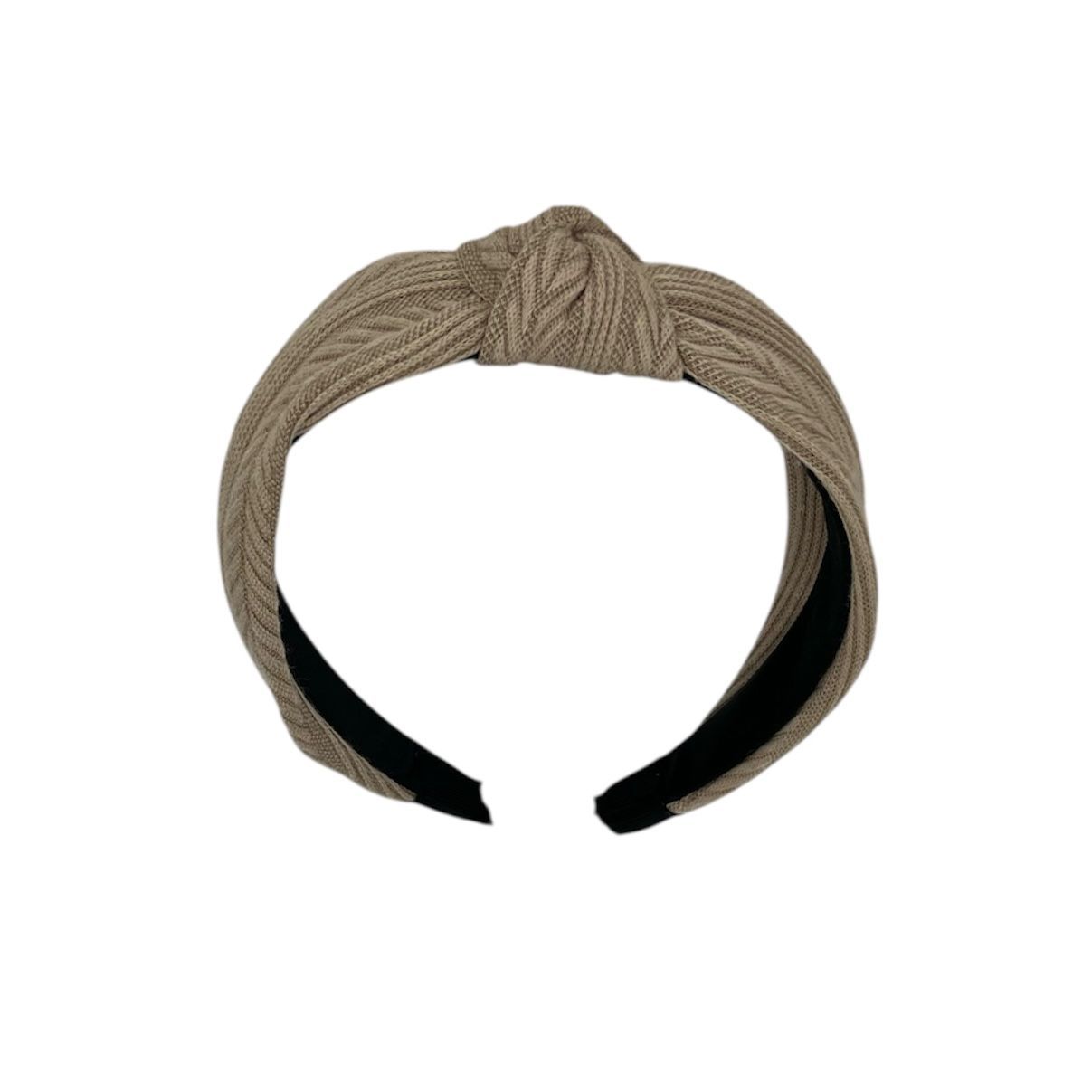 Diadeem - stof - haarband - bruin - knoop