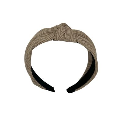 Diadeem - stof - haarband - bruin - knoop