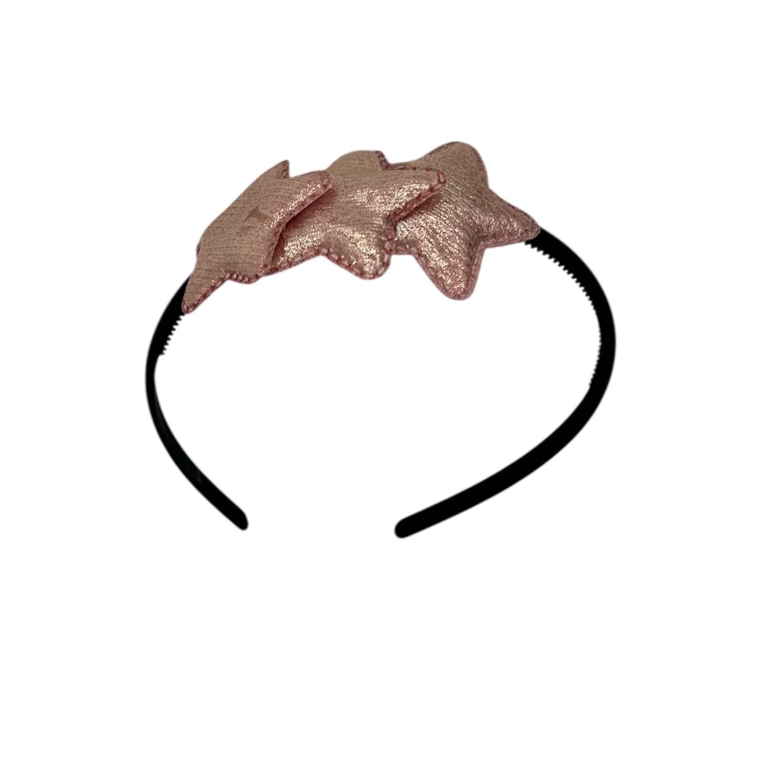 Diadeem met sterretjes - kerstcollectie - glimmend - ster – roze - zwarte diadeem