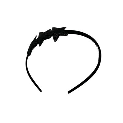 Diadeem met sterretjes - kerstcollectie - glitters - ster - zwart