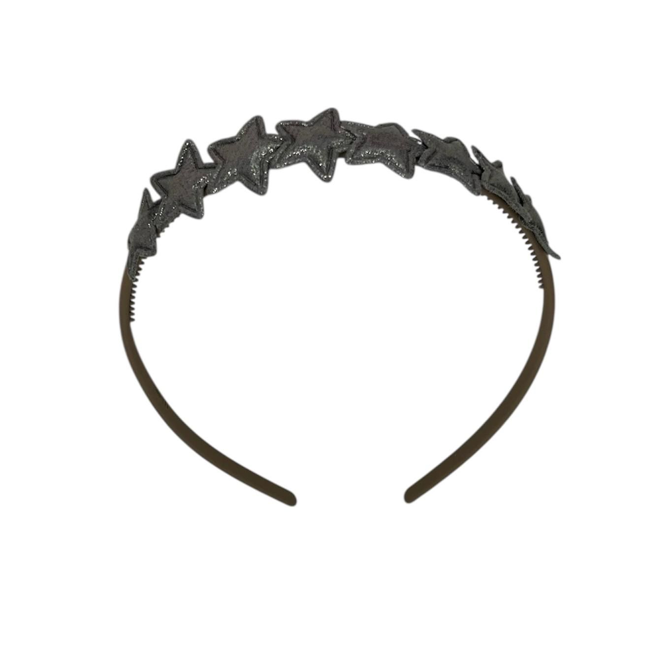 Diadeem met sterretjes - kerstcollectie - glitters - ster – antraciet — Khaki diadeem