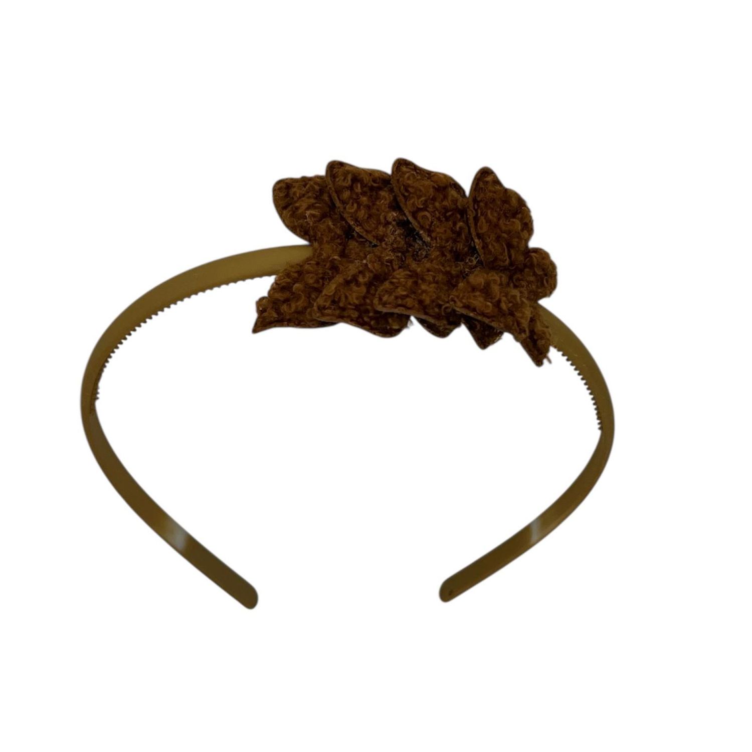 Diadeem met vlinders - khaki diadeem - teddy - bruin