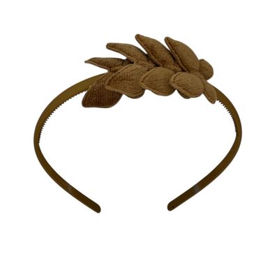 Diadeem met vlinders - khaki diadeem - velvet - bruin