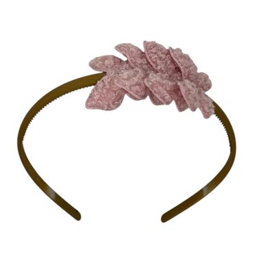 Diadeem met vlinders - khaki diadeem - teddy - oudroze