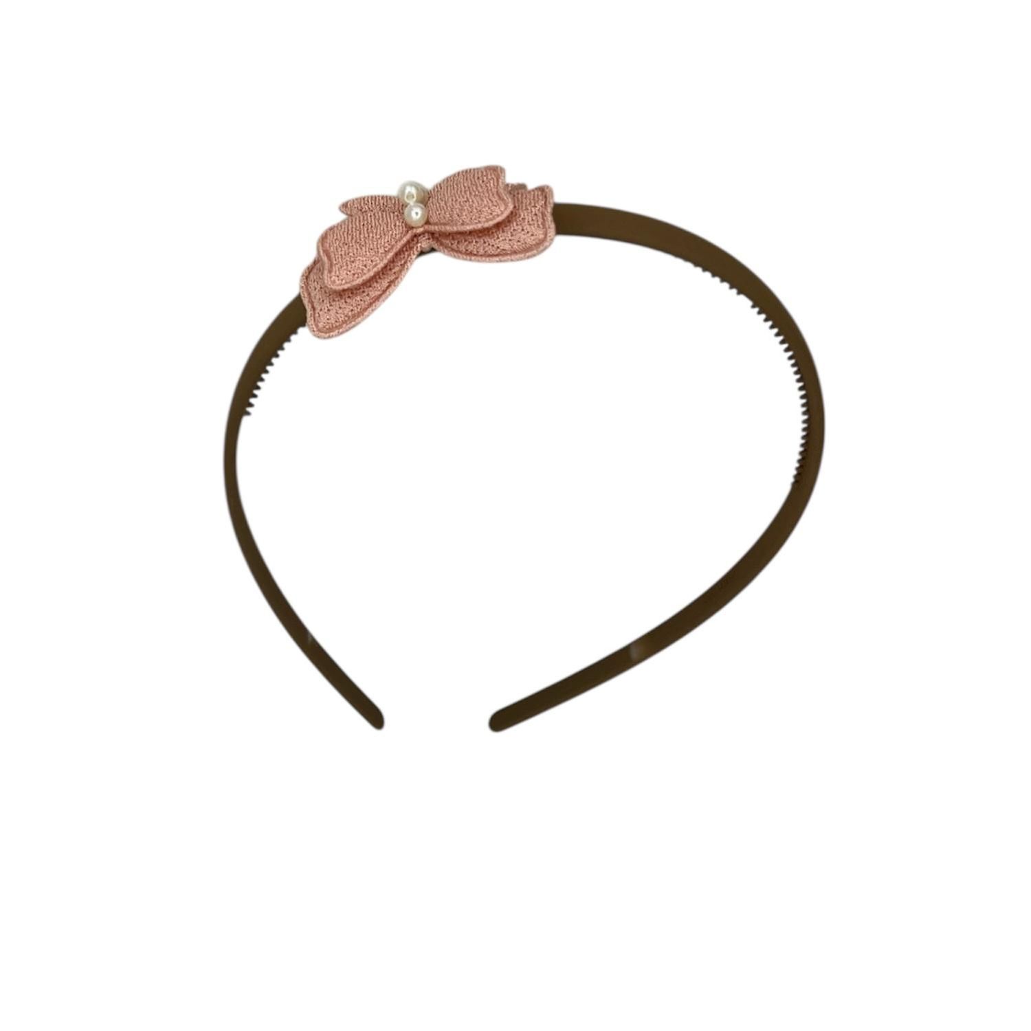 Diadeem met vlinder - khaki diadeem - velvet - oudroze