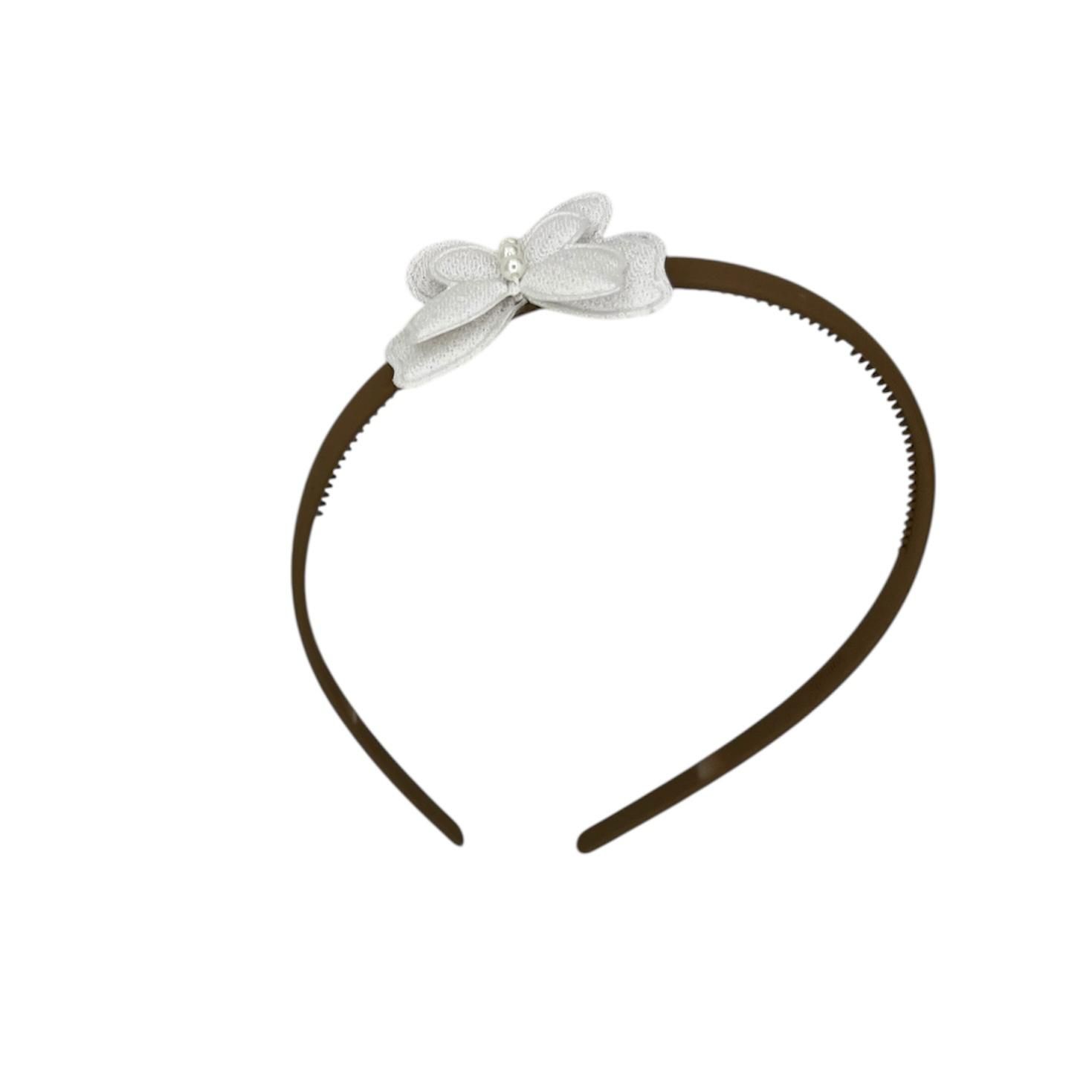 Diadeem met vlinder - khaki diadeem - velvet - wit