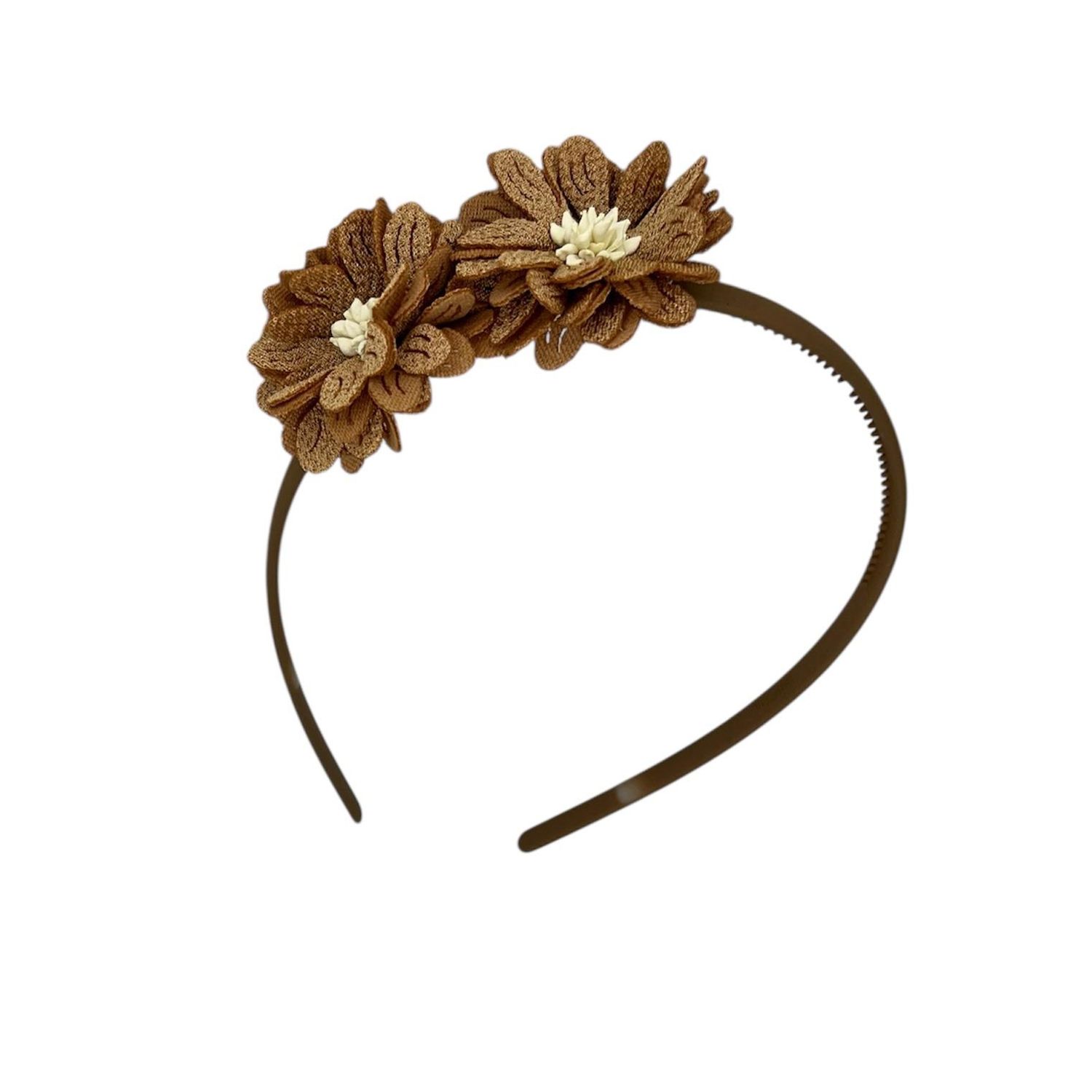 Diadeem blossem - bloemen - flower - khaki kleur diadeem - khaki