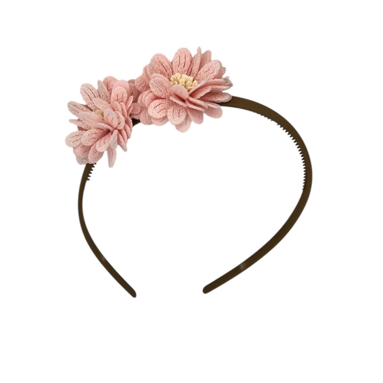 Diadeem blossem - bloemen - flower - khaki kleur diadeem - roze