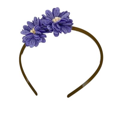 Diadeem blossem - bloemen - flower - khaki kleur diadeem - lila