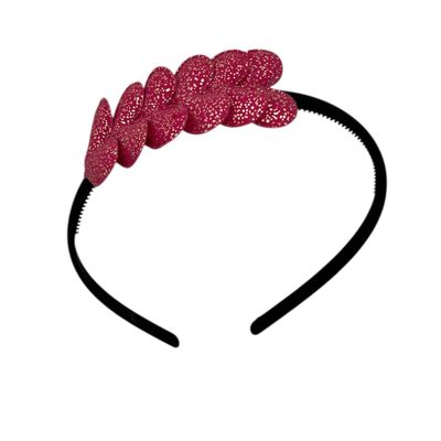 Diadeem met hartjes - kerstcollectie - glimmend - hart - roze - zwarte diadeem