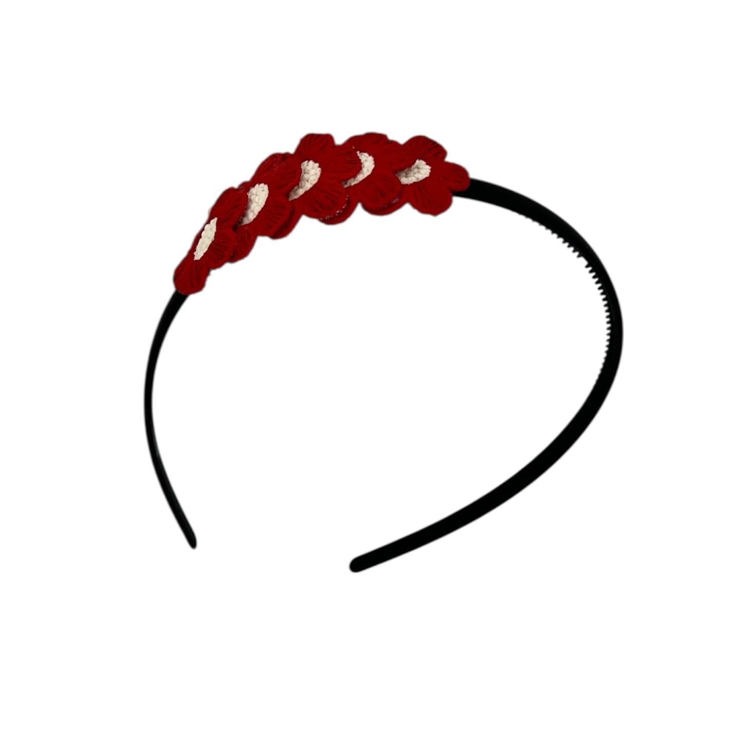 Diadeem blossem - bloemen - flower - zwarte kleur diadeem - rood