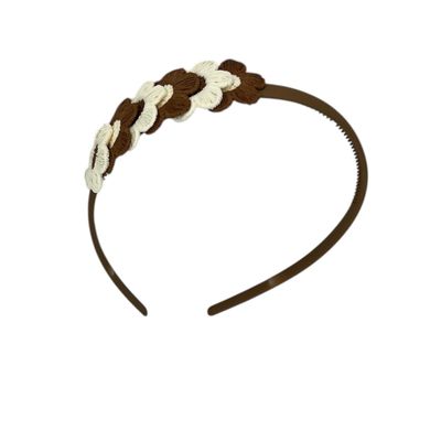 Diadeem blossem - bloemen - flower - khaki kleur diadeem - beige/bruin