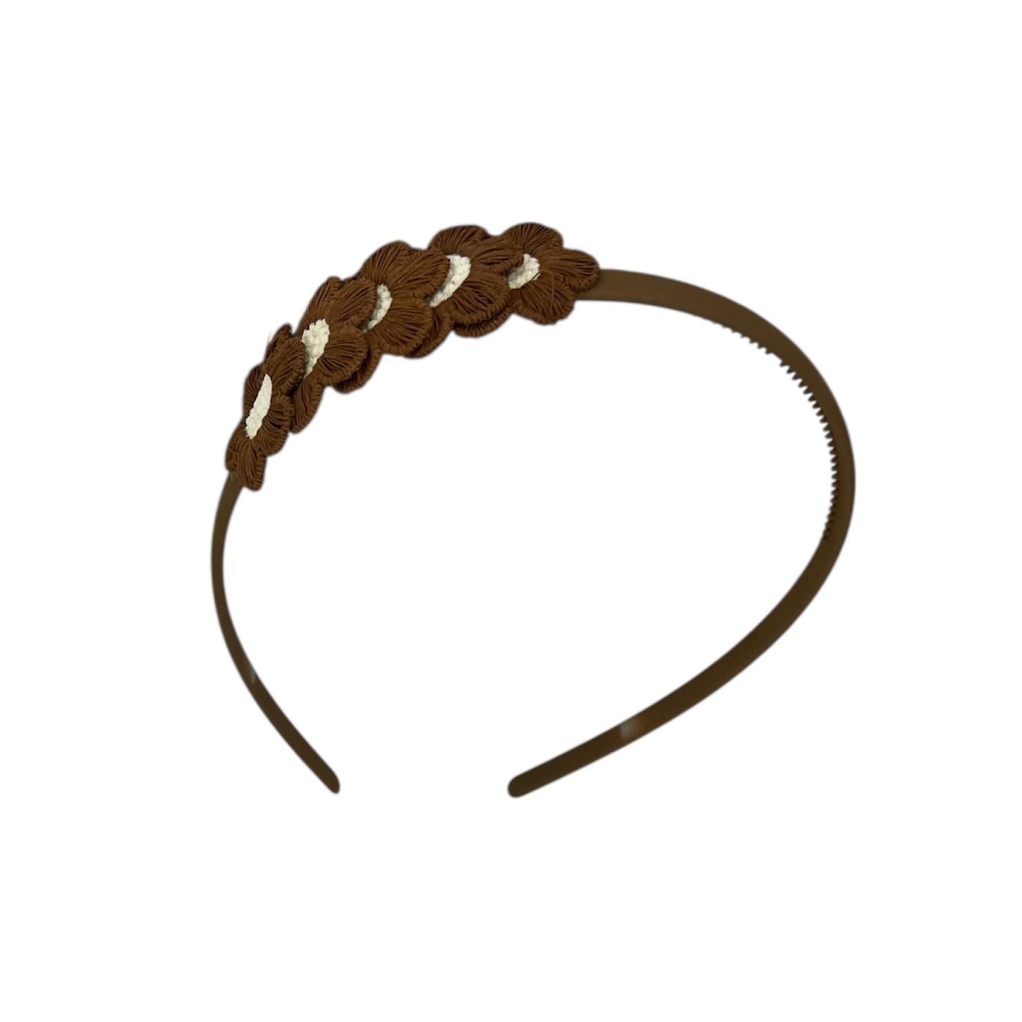 Diadeem blossem - bloemen - flower - khaki kleur diadeem - bruin