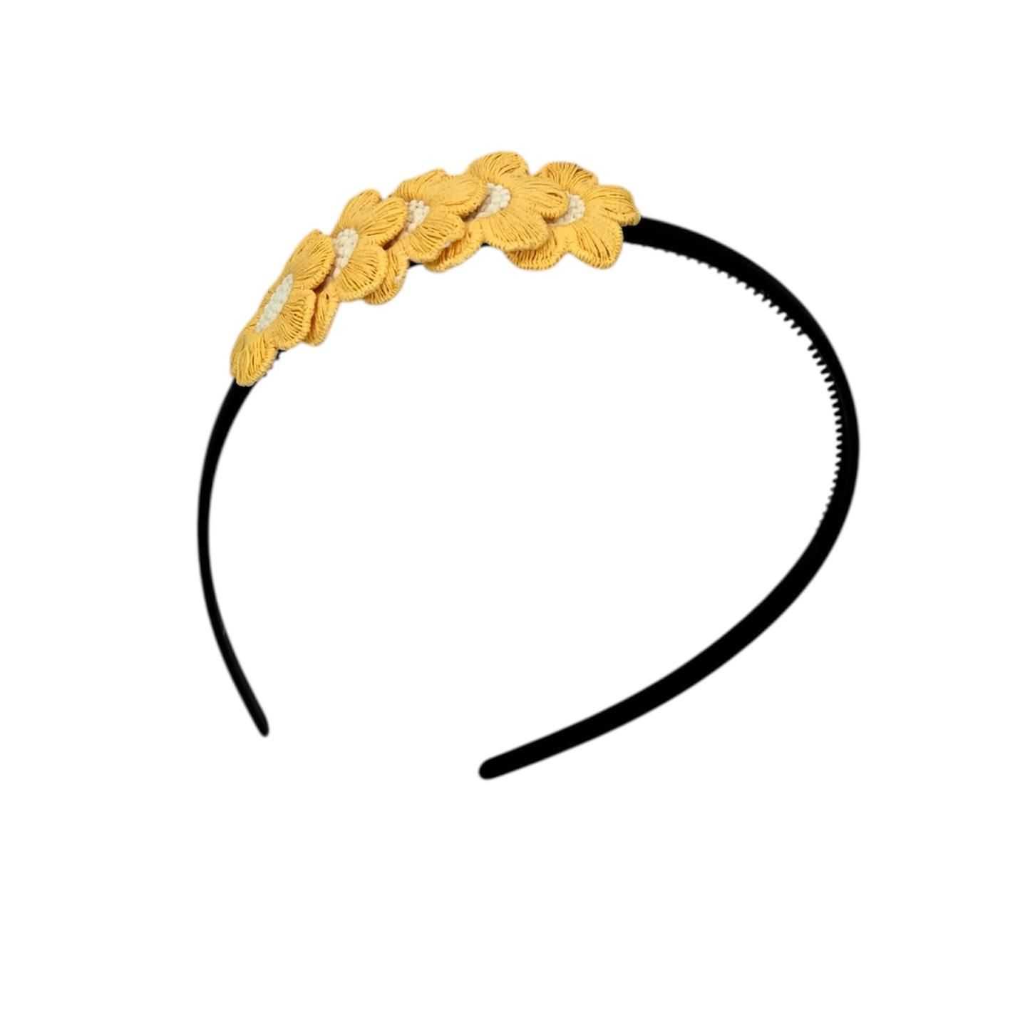 Diadeem blossem - bloemen - flower - zwarte kleur diadeem - geel