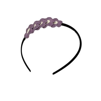 Diadeem blossem - bloemen - flower - zwarte kleur diadeem - lila