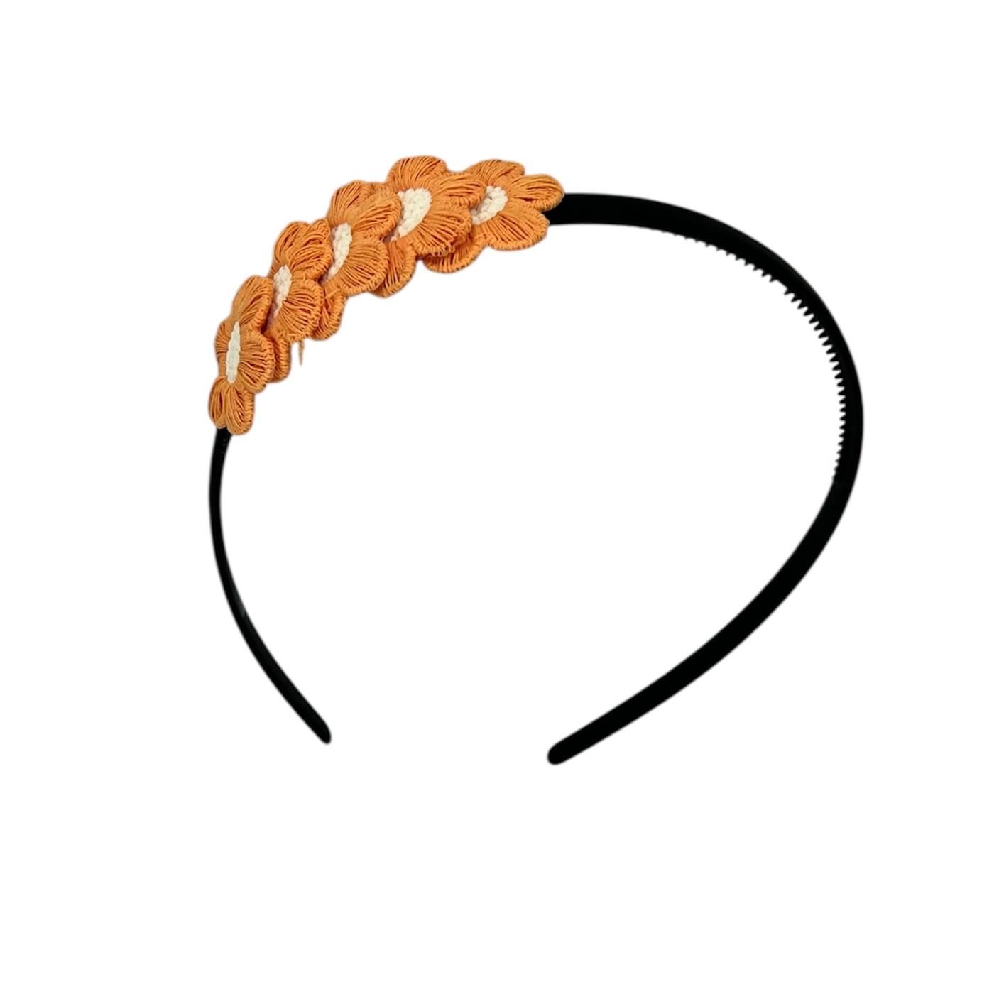 Diadeem blossem - bloemen - flower - zwarte kleur diadeem - oranje