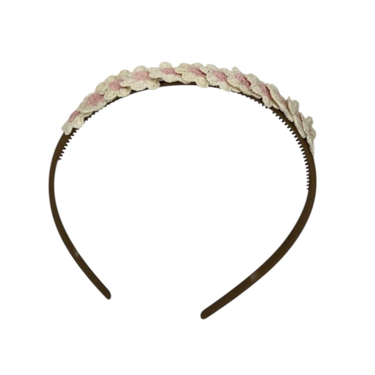 Diadeem - haarband - madeliefjes - roze - bloemen - bloemetjes