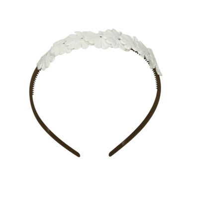 Diadeem - haarband - wit - bloemen - bloemetjes