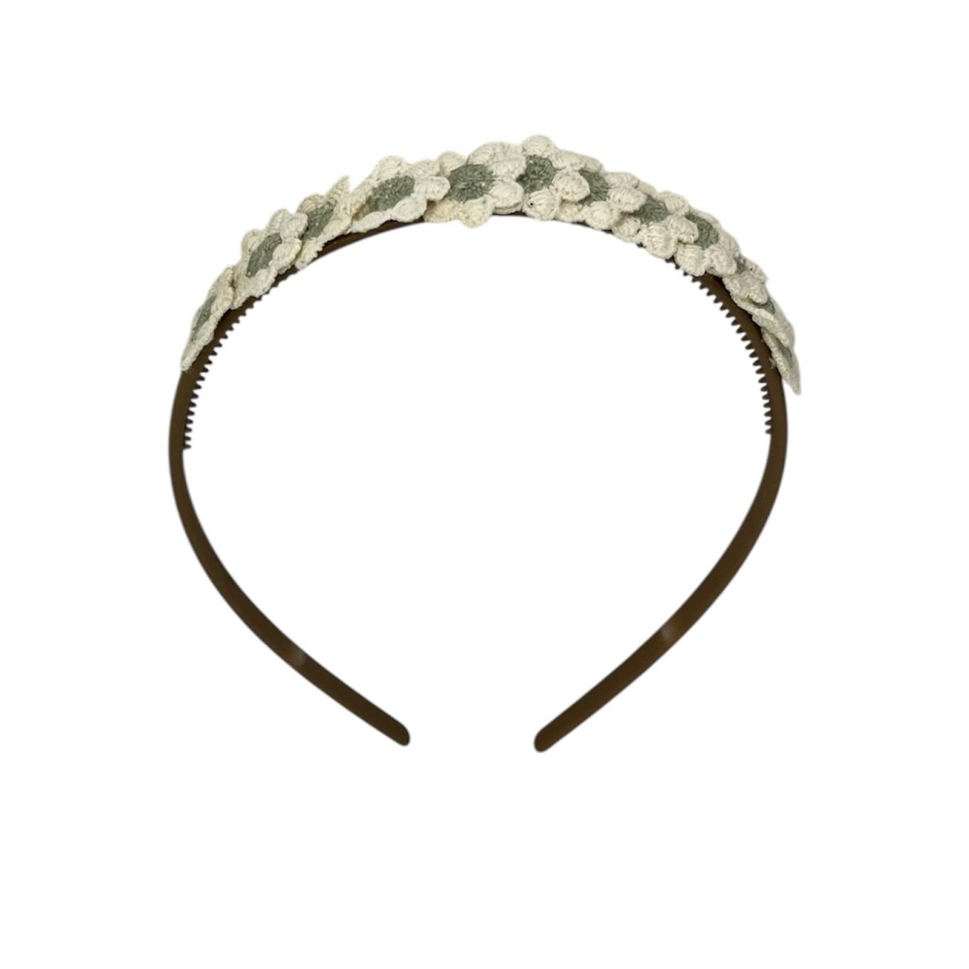 Diadeem - haarband - madeliefjes - groen - bloemen - bloemetjes