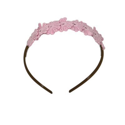 Diadeem - haarband - roze - bloemen - bloemetjes