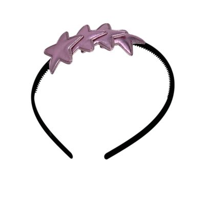 Diadeem met sterretjes - kerstcollectie - glimmend - ster – roze/lila - zwarte diadeem