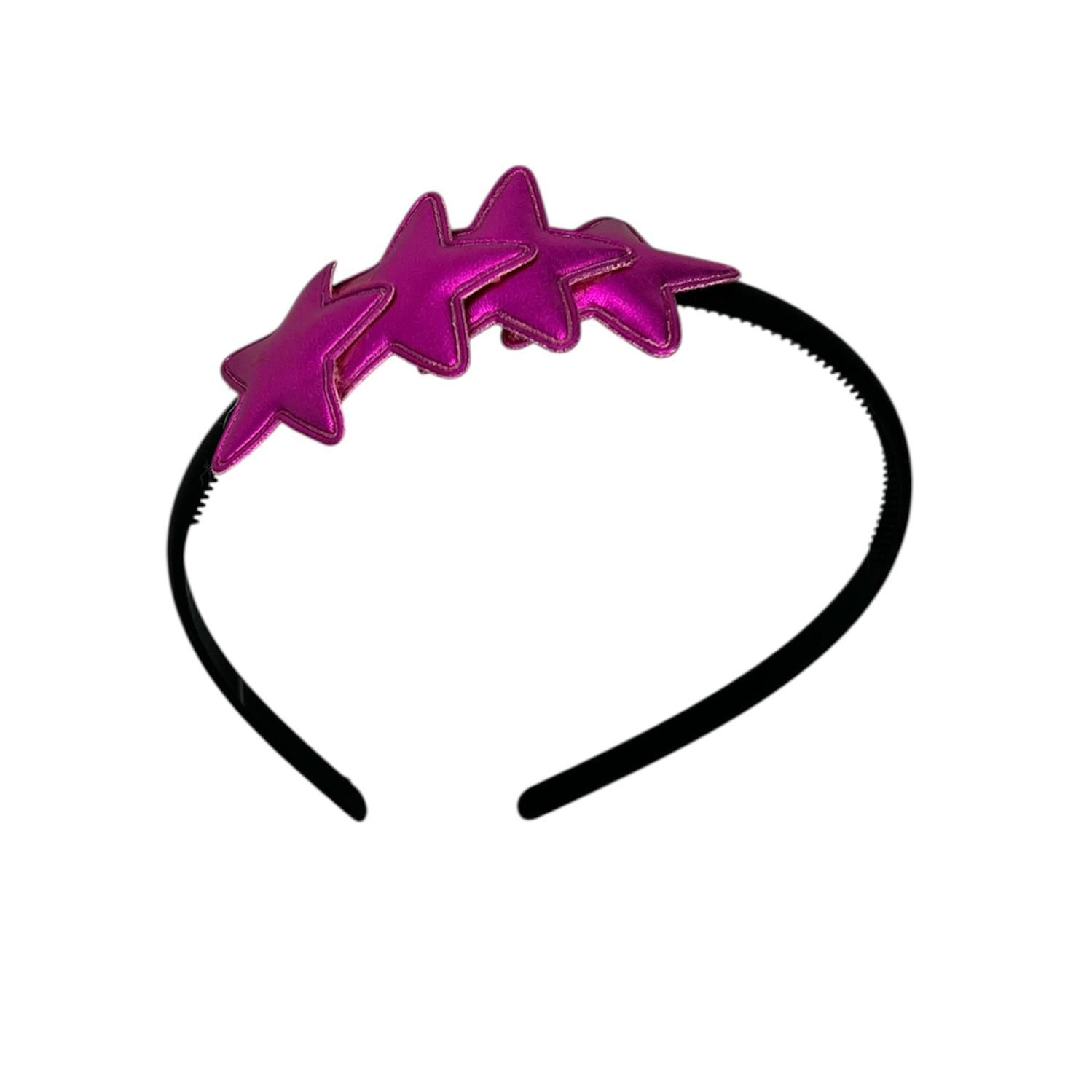 Diadeem met sterretjes - kerstcollectie - glimmend - ster – roze - zwarte diadeem