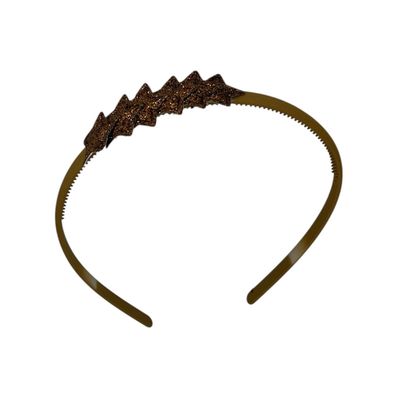 Diadeem met sterretjes - kerstcollectie - glimmend - ster - khaki diadeem - bruin